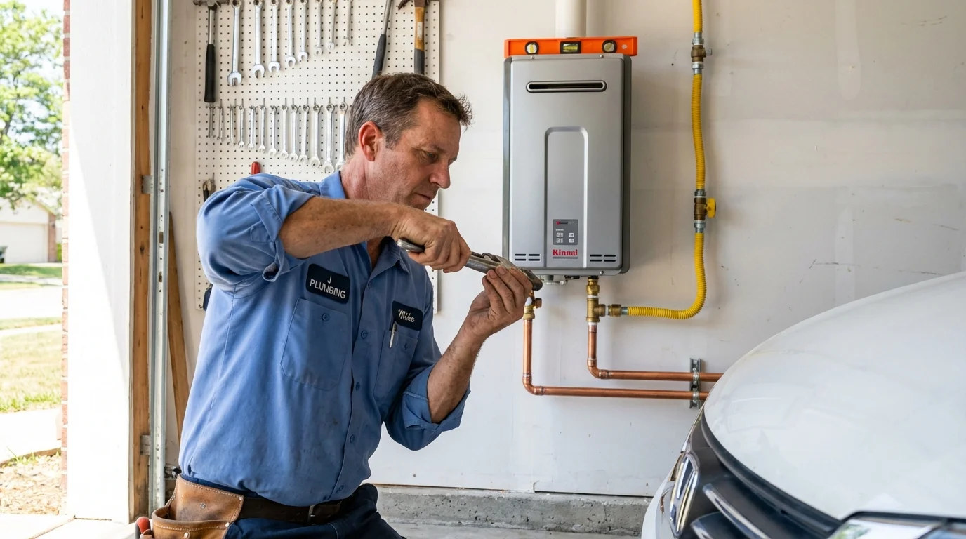 Tankless water heater installation by a Johns Plumbing LLC plumber in Shasta